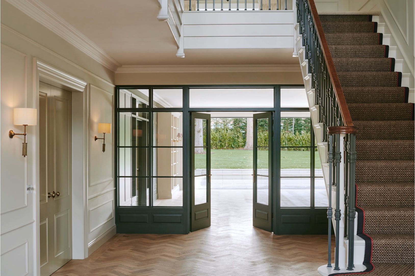 Wood floor and custom stair runner, Oxshott