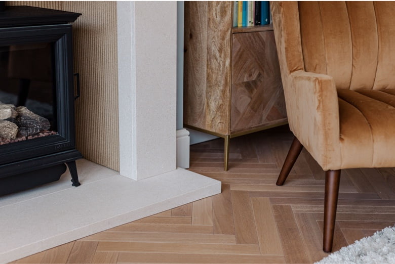 Chevron wood flooring